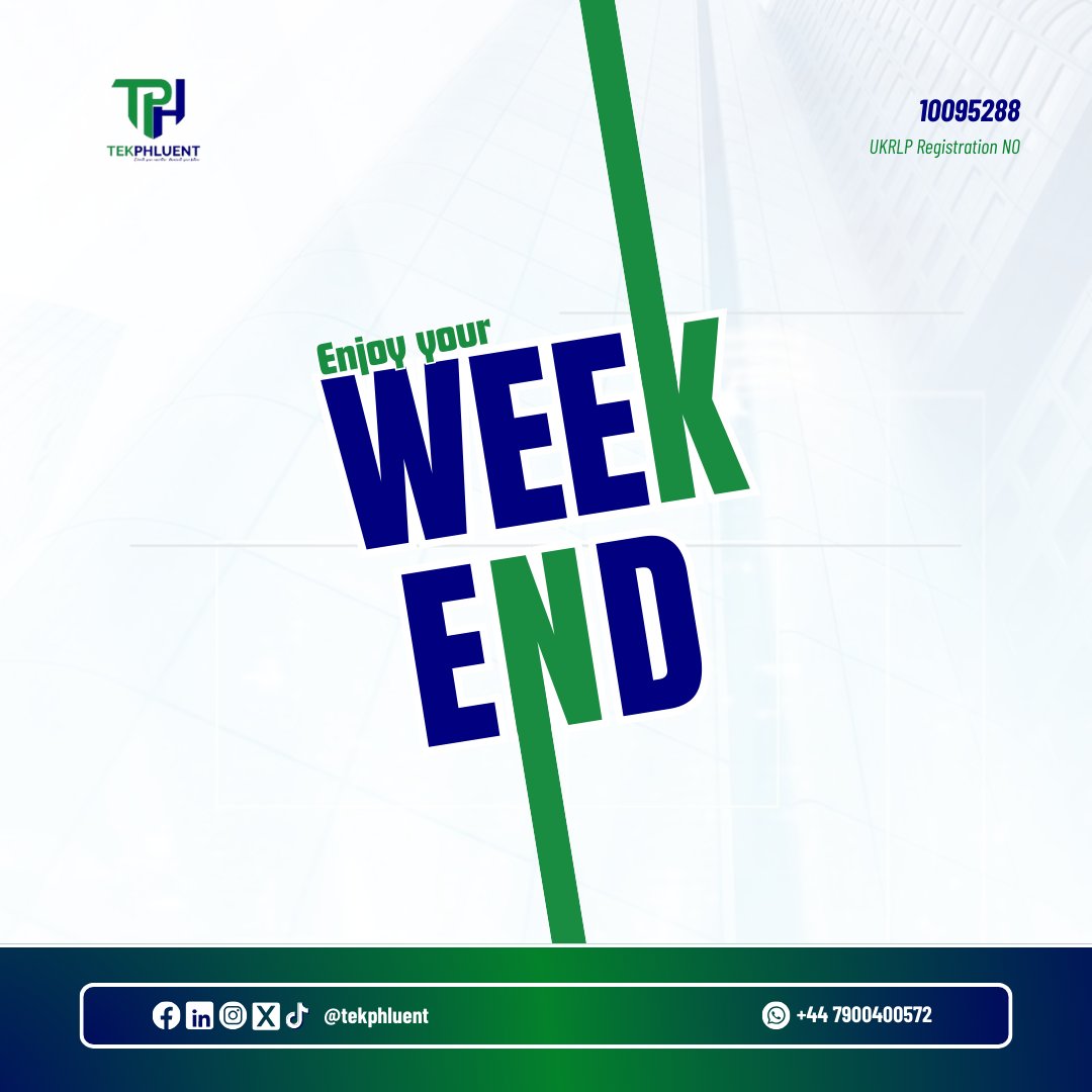 tekphluent's tweet photo. Cheers to the weekend! 🎉 Time to rest, recharge, and do what makes you happy. Enjoy every moment! ✨ #WeekendVibes #EnjoyYourWeekend #Tekphluent https://t.co/ro7PN3cxQ2
