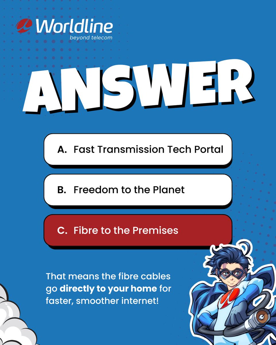 WorldlineCanada's tweet image. 🧠⚡ What does FTTP stand for?
Drop your guess below! ⬇️
(Hint: It’s the tech behind Worldline’s superfast, ultra-reliable internet!)

✅ Did you get it right?

#QuizTime #FTTP #Worldline #nternetProvider #Trivia #FunFact