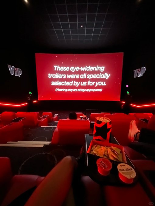 Megan27234's tweet image. Get ready for an exciting cinematic experience, Our specially selected age-appropriate trailers are sure to leave you on the edge of your seat. Join us in the theater and let the magic unfold on that stunning large red screen, 🍿📷 #CinemaMagic #RedScreen #TheaterVibes