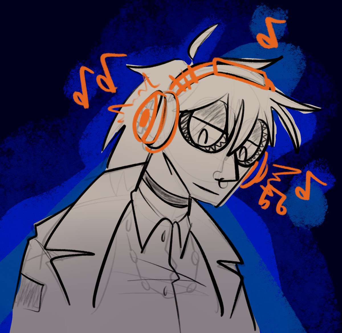 Ahxa_a's tweet photo. Quick sketch of him listening to music (he’s my oc)

#art #artist #commissions #oc #character #originalcharacterart #ahxaart https://t.co/JqdmeoIZWx
