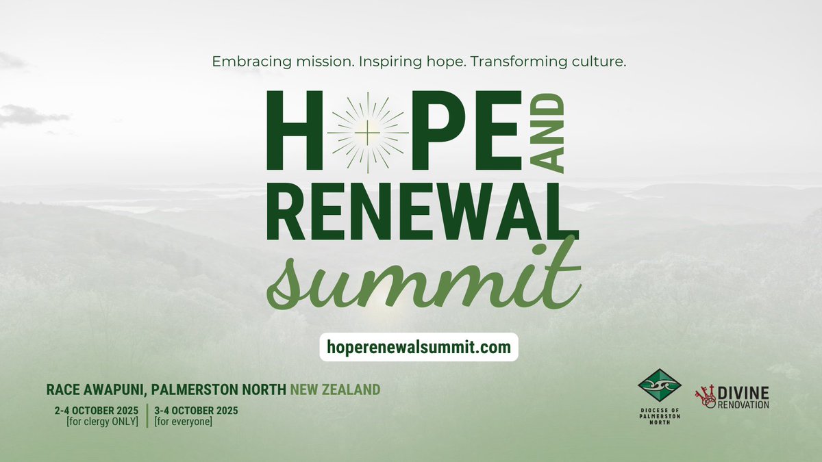Exciting news! Registration is now open for the Hope and Renewal Summit, happening on 3-4 October in Palmerston North, New Zealand. Let's ignite a movement of parishes on fire for mission and evangelisation. Save your spot today at hoperenewalsummit.com.
