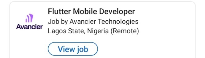 AvancierTech's tweet photo. Are you a FLUTTER MOBILE DEVELOPER and would like to work with us?
Here's your chance;
Check out this job at Avancier Technologies LinkedIn handle: https://t.co/uSYptzBZBg
#Avancier
#Techjob
#hiring https://t.co/DAfjzzU4Wo