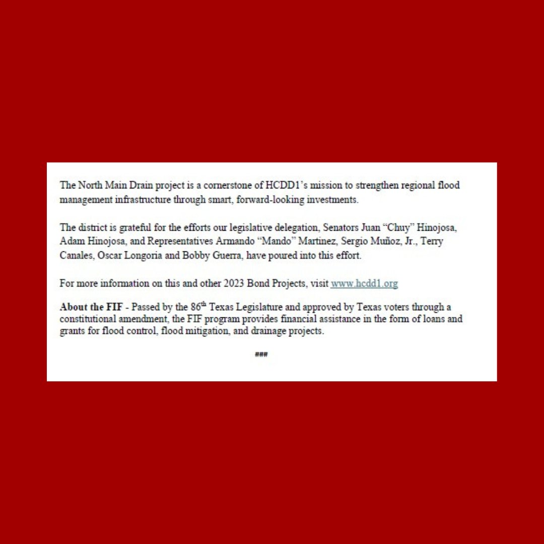 hcdd_1's tweet photo. 🚨 Big win for Hidalgo County! Two flood mitigation projects, including North Main Drain, made the final TWDB FIF list! 🌧️
✅ 1,500+ structures benefited
✅ Up to 1.7 ft flood reduction
✅ 50-year storm protection
Details: https://t.co/ftlep04lgG

#HidalgoCounty #gohcdd1 https://t.co/Cu8qKNEjAe