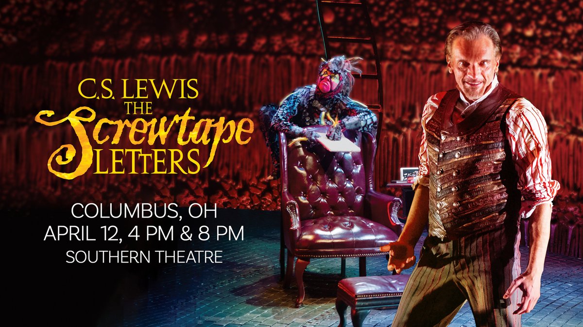 itickets's tweet image. Don’t miss the international stage hit based on C.S. Lewis’ The Screwtape Letters—coming to Columbus for one day only on Saturday, April 12 with performances at 4PM and 8PM at the Southern Theatre.

GET TICKETS - bit.ly/4jsaJ2n 

#cslewis #screwtapeletters #itickets