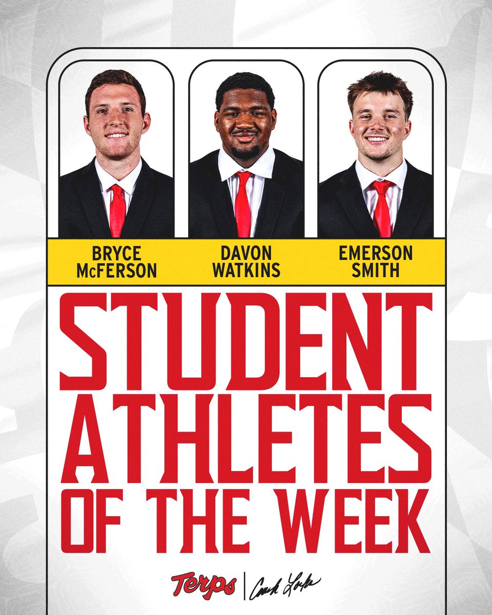 Michael Locksley (@coachlocks) on Twitter photo Congrats to our Student Athletes of the Week: <a href="/BryceMcferson/">Bryce McFerson</a> <a href="/DavonWatkins77/">Davon Watkins</a> <a href="/EmersonSmith24/">Emerson Smith</a> Congrats to our Student Athletes of the Week: <a href="/BryceMcferson/">Bryce McFerson</a> <a href="/DavonWatkins77/">Davon Watkins</a> <a href="/EmersonSmith24/">Emerson Smith</a>