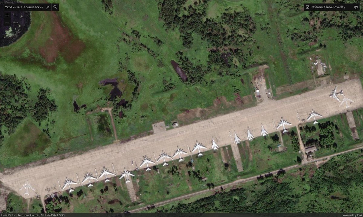 LotA_IL's tweet photo. Ukrainka AB, home of 2 TBAPs, some 6000km from Ukraine, Aug-2024. Most of the aircraft are covered with tires. Yes, even the painted Tu-95MS decoy. https://t.co/LMX4xifu9j