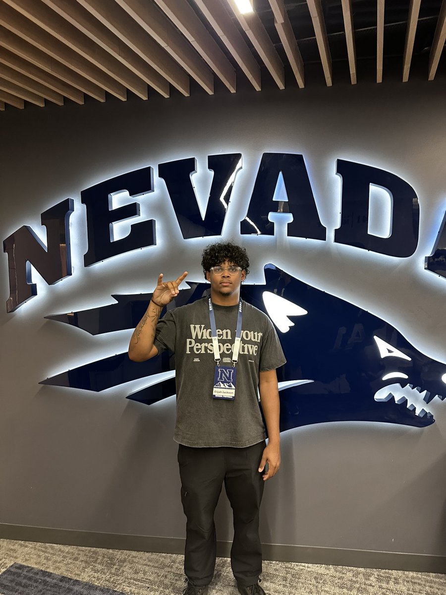 elijahjackson50's tweet photo. Had a great visit at @NevadaFootball today. Thanks to @edsoncanales1 for having me out!!

@dlinevids1 @Coach_Aidan @CoachBMusgrave @CoachPayam @CoachChoateFB @JOHNSON35BOY @recruit916 @JUCOFFrenzy https://t.co/4tfLHKMP4N