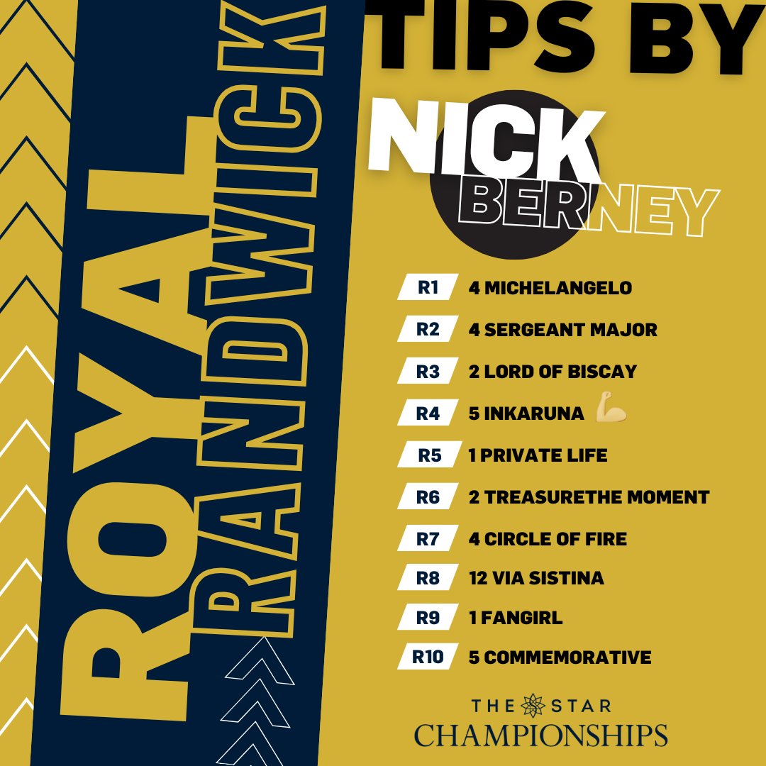 Tips from <a href="/nick_berney/">Nick Berney</a> for Royal Randwick 👇
