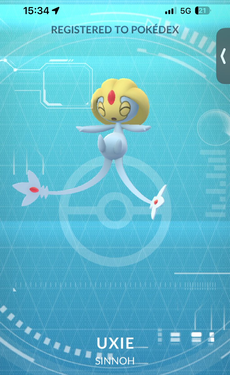 While on a walk to hatch eggs Uxie spawned! #PokemonGo