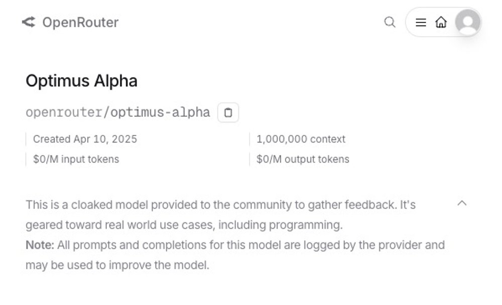 The AI world just got disrupted by Optimus Alpha, a SECOND mystery model that's outperforming almost everything.

Is it OpenAI's secret new release or something else entirely?

Let's investigate 🧵