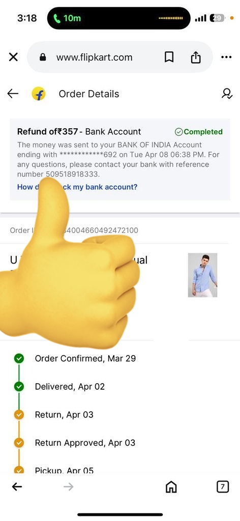 chaotic_baniya's tweet photo. Hey @flipkartsupport 
I returned this order a week ago and it's showing the amount is refunded to my bank account but I have not received the refund amount.kindly provide a solution https://t.co/8U58plQOjo