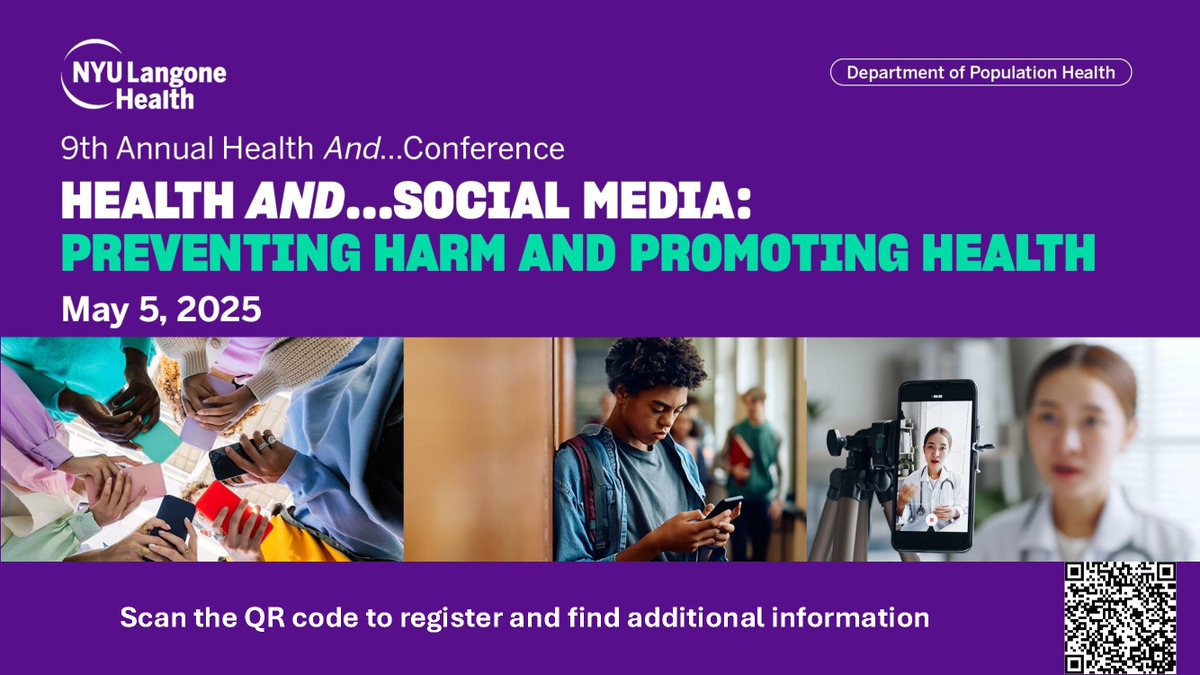 Population Health (@pophealthnyc) on Twitter photo 🗓️Mark your calendars for May 5th! Our #HealthAnd2025... Social Media conference is right around the corner. This year, we delve into the world of social media and its influence on health. Get your spot today: bit.ly/4hUWphC <a href="/nyulangone/">NYU Langone Health</a> <a href="/nyugrossman/">NYU Grossman School of Medicine</a> 🗓️Mark your calendars for May 5th! Our #HealthAnd2025... Social Media conference is right around the corner. This year, we delve into the world of social media and its influence on health. Get your spot today: bit.ly/4hUWphC <a href="/nyulangone/">NYU Langone Health</a> <a href="/nyugrossman/">NYU Grossman School of Medicine</a>