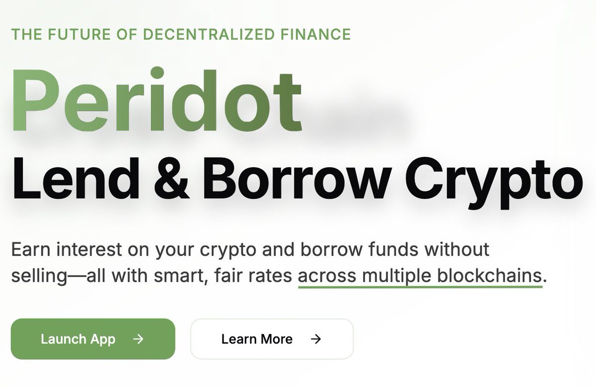 ❓What is Peridot? 🟢 @peridotprotocol is a Decentralized Cross-chain  Lending and Borrowing platform. ⚡ Enabling users to sustainably Earn  Interest on their Crypto Assets and Borrow against their Collateral. 📈 The  Protocol