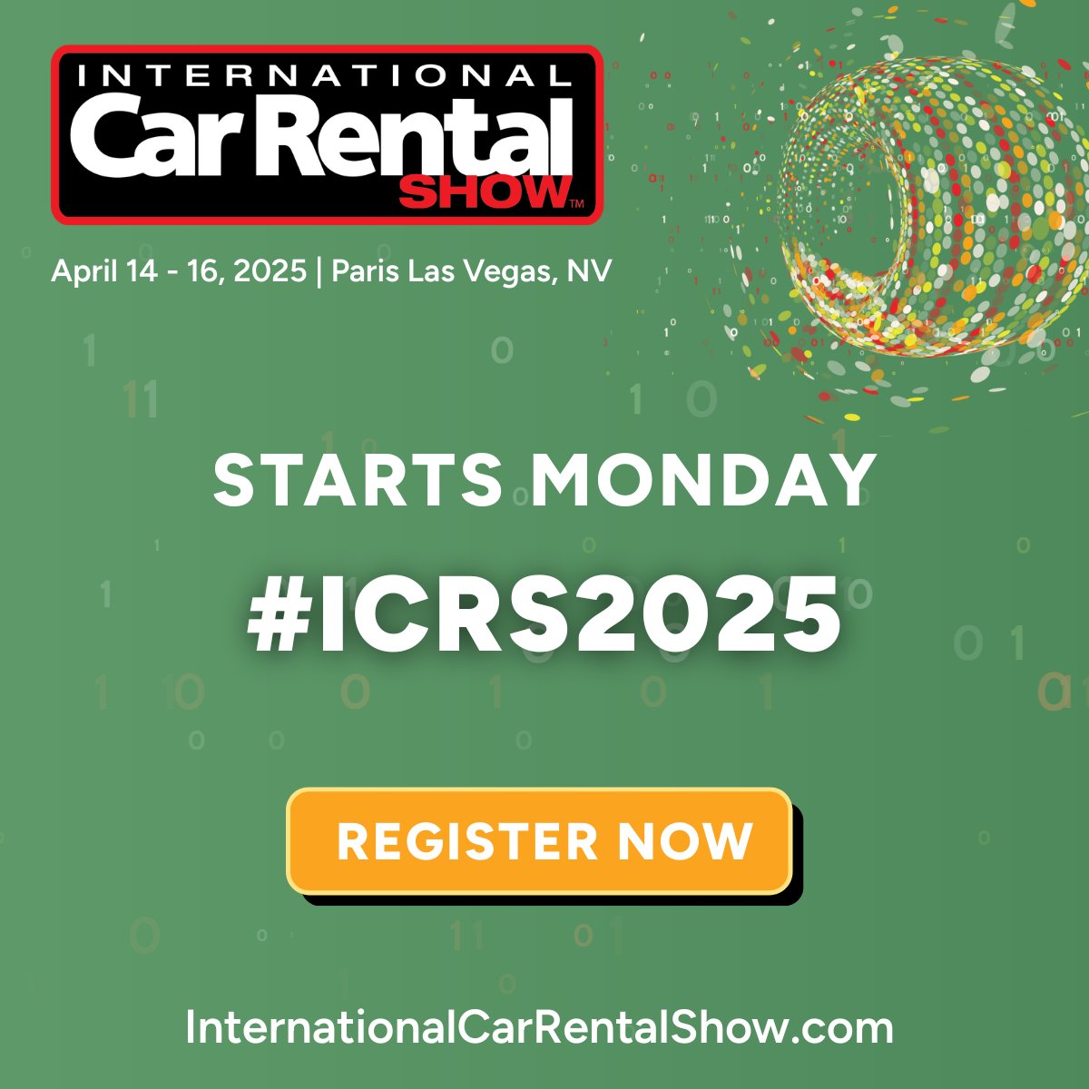 We're just days from #ICRS2025 at Paris Las Vegas! Still need to register? Do it online NOW for faster check-in and quicker access to the action! 
👉 loom.ly/G_URbNY 
#carrental #autoindustry #automotivenews