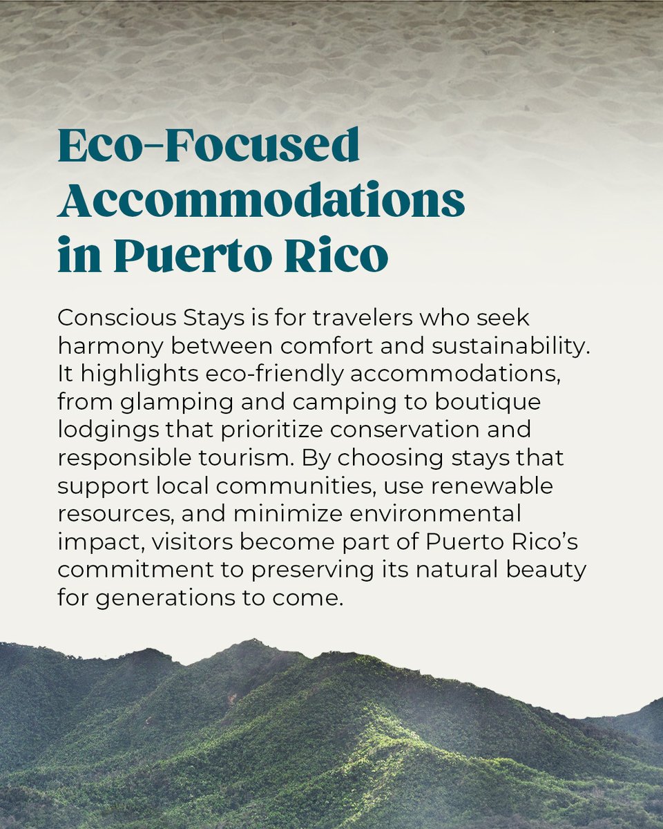 discover_PR's tweet photo. Ready to check in at Conscious Stays? 🏡🍃
From glamping to boutique eco-lodges, these places offer more than rest—they support Puerto Rico’s promise to protect what makes the Island magical. Tag a traveler who’d love a stay with purpose. #TheGreenPath #DiscoverPuertoRico https://t.co/mC4YyeF24h