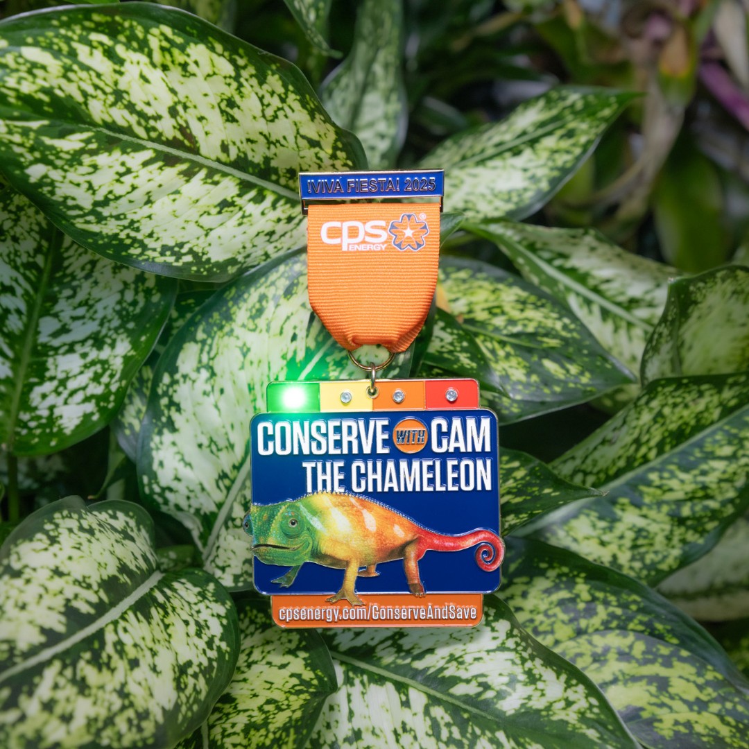 cpsenergy's tweet photo. Cam is making his Fiesta debut, and YOU could add him to your medal collection!🦎🏅 Want a chance to win?

1️⃣ Follow us
2️⃣ Like this post
3️⃣ Tag 3 friends
4️⃣ Repost for a bonus entry

The giveaway ends April 17. Winners will be randomly selected and notified on April 18 via DM. https://t.co/ZHmCjvE6Ip