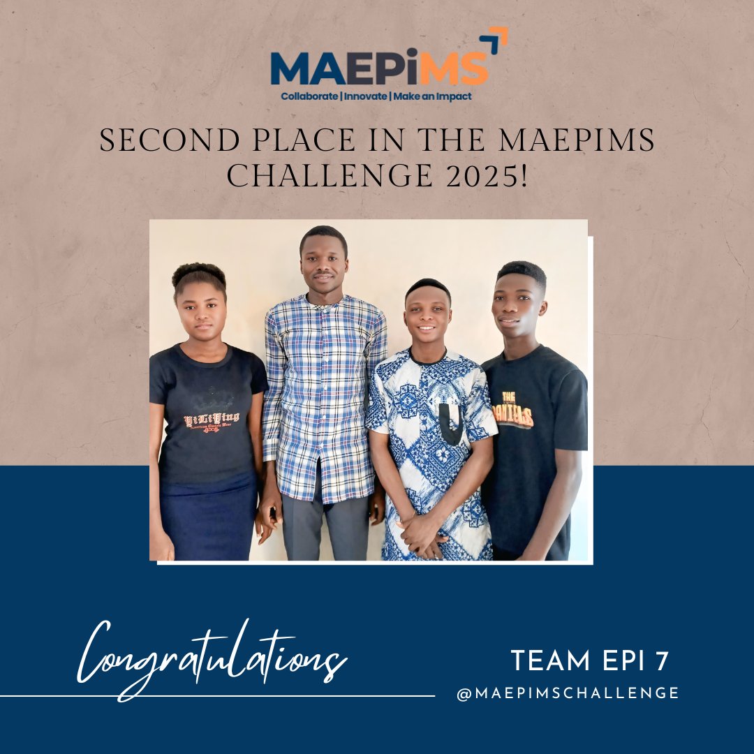 Congratulations to Team EPI 7 on finishing 2nd in the MAEPiMS Challenge!

You’ve set a high bar and inspired many along the way. Here's to celebrating this win and all the impact still to come. 

#MAEPiMSChallenge #Innovation