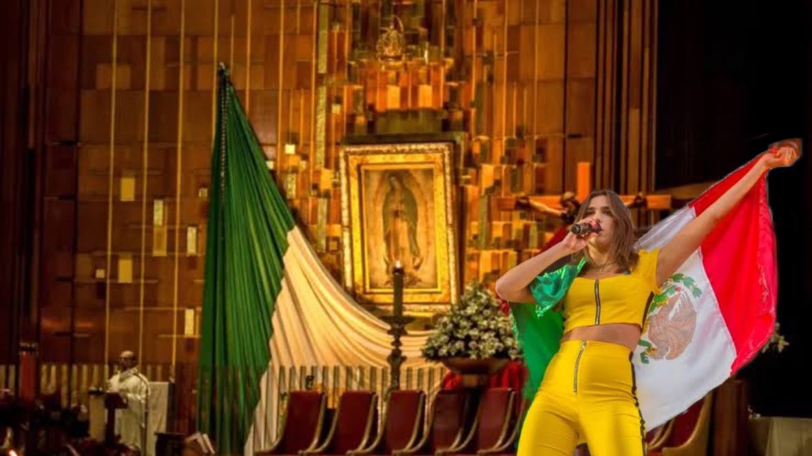 Ojalá mi Dua Lipa se quede una semana más en México para que le cante las mañanitas a la Virgen de Guadalupe. 

La verdadera GuaDuaLupe 🇲🇽❤️