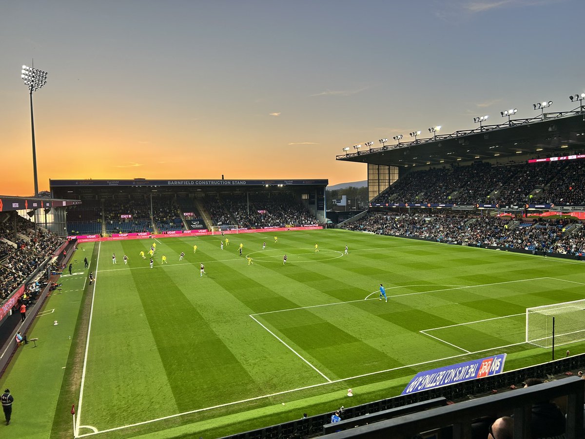 The sun sets over Turf Moor as the Clarets go top of the Championship.