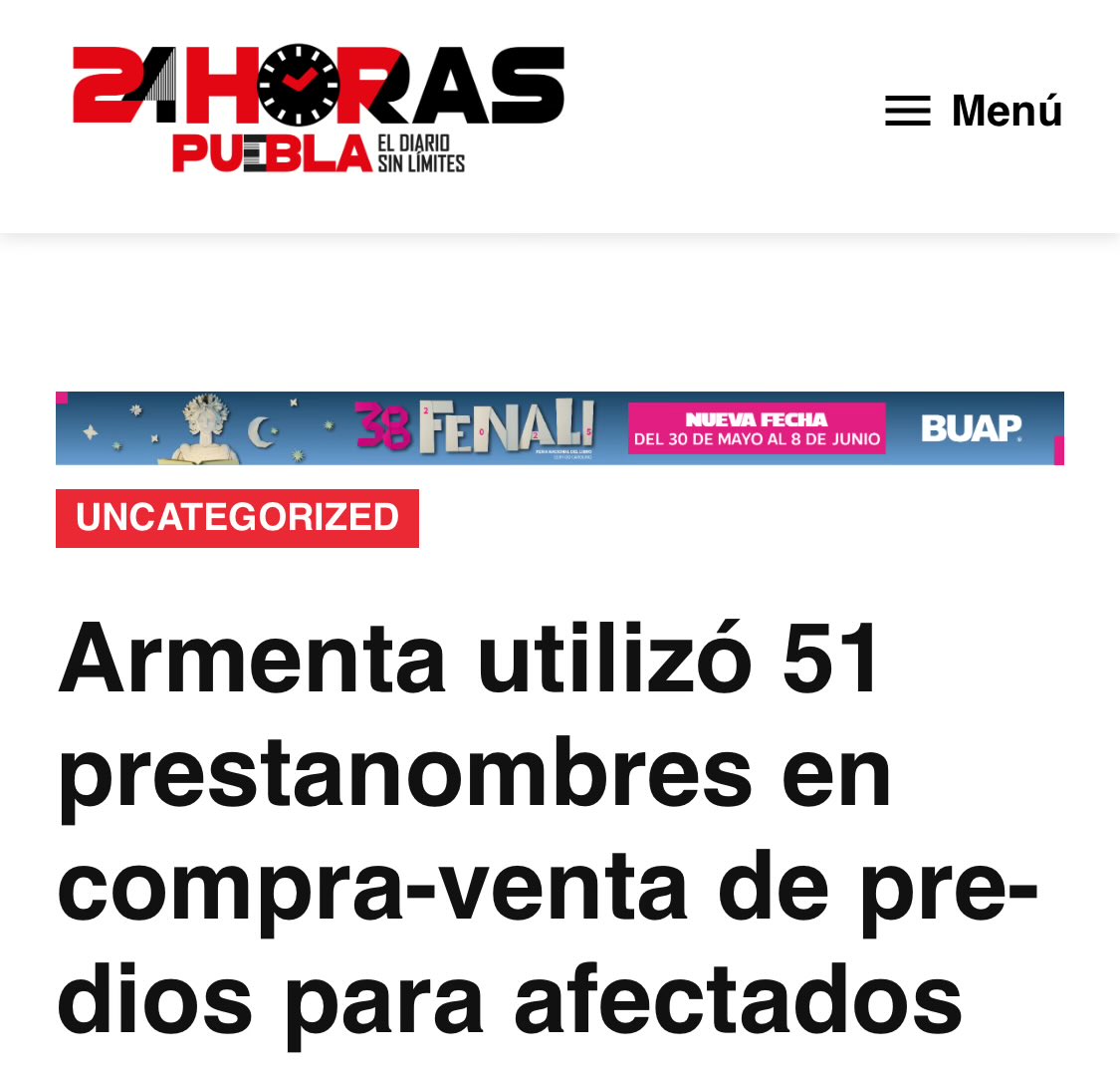 El gobernador de Puebla quiere expropiar terrenos “por el bien social”…

Pero no olvidamos que en 2017 hizo millonadas con compraventa de terrenos.
Ahora quiere repetir la fórmula, solo que con más poder y menos vergüenza.

Tenemos memoria y no nos van a callar.