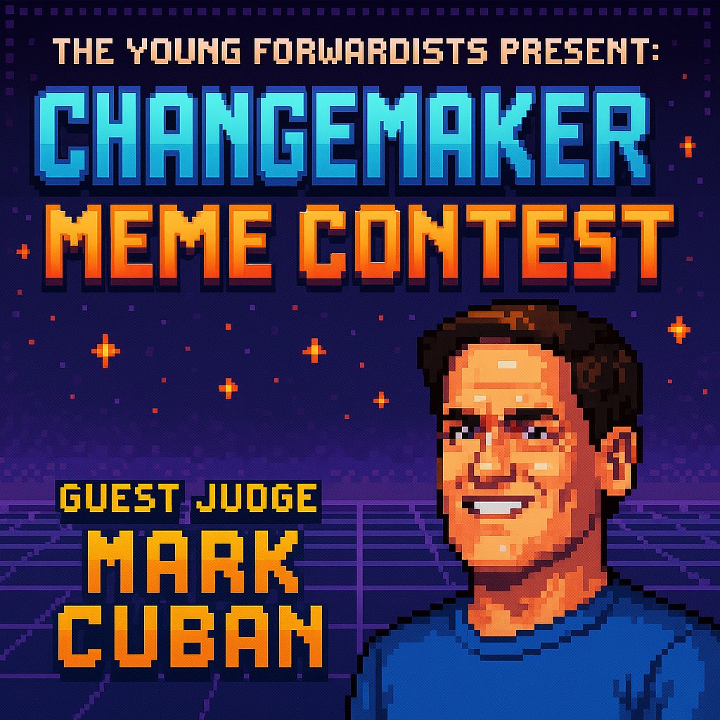 FLASH CHALLENGE!

Design a Young Forwardists Mascot! 

Changemaker competitors are challenged to create a meme that communicates your vision for a YF mascot that embodies Forward values. Think bold, forward thinking, and unapologetically youth powered.

You could win a paid