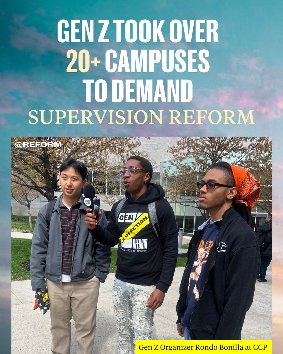 REFORM's tweet photo. ✔️ That’s a wrap on #GenZDayofAction.

Over 20+ campuses. Thousands of students. One unified call for change: make supervision fair, restorative, and rooted in second chances. A huge thank you to every student who showed up and spoke out.
#GenZDayOfAction #SecondChances #REFORMAlliance #SaferSupervisionAct