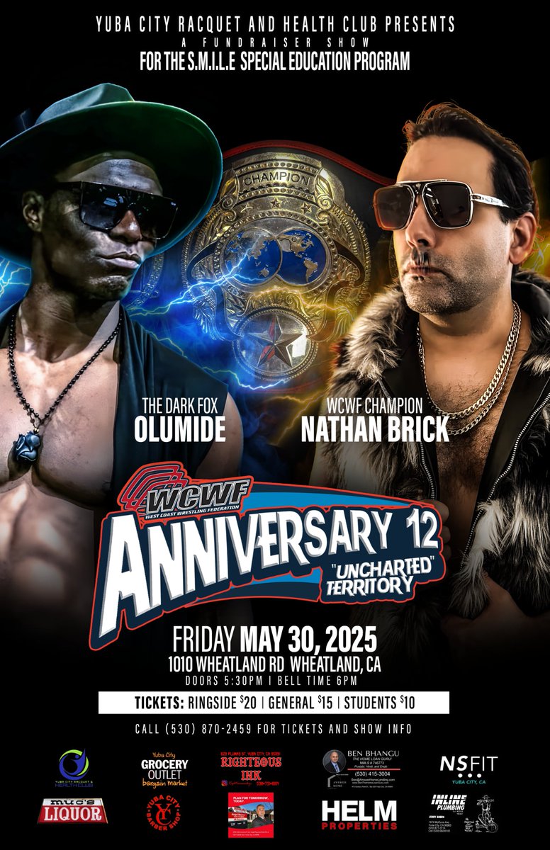 WCWF ANNIVERSARY 12: UNCHARTED TERRITORY

The wait is OVER.
The stage is set.
The stakes have NEVER been higher.

WCWF celebrates 12 years of mayhem, passion, and unforgettable moments – and this year, we’re entering UNCHARTED TERRITORY.

In the BIGGEST MAIN EVENT in WCWF histor