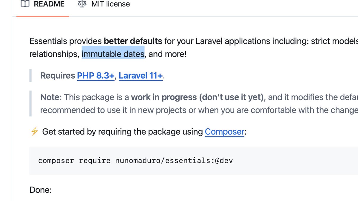 Alright, that’s it! Time for Essentials – a new open source package that adds my defaults to <a href="/laravelphp/">Laravel</a>.

It’s a work in progress, and my (stream) chat and I will be working on it over the next few days. Let me know what you think!

github.com/nunomaduro/ess…