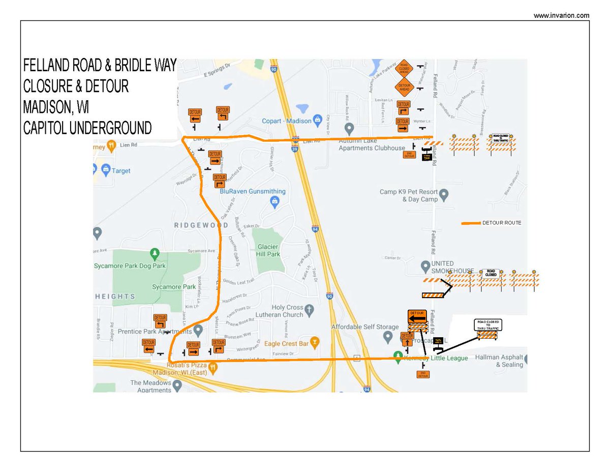 Scheduled to begin on Tuesday, April 15, 2025, Felland Rd will close to thru traffic, from Lein Rd to Commercial Ave/Hwy T, for utility installation and to complete improvements at the Felland Rd/Bridle Way intersection.

Read the full #NewsRelease:  ow.ly/TLOp50VziH1
