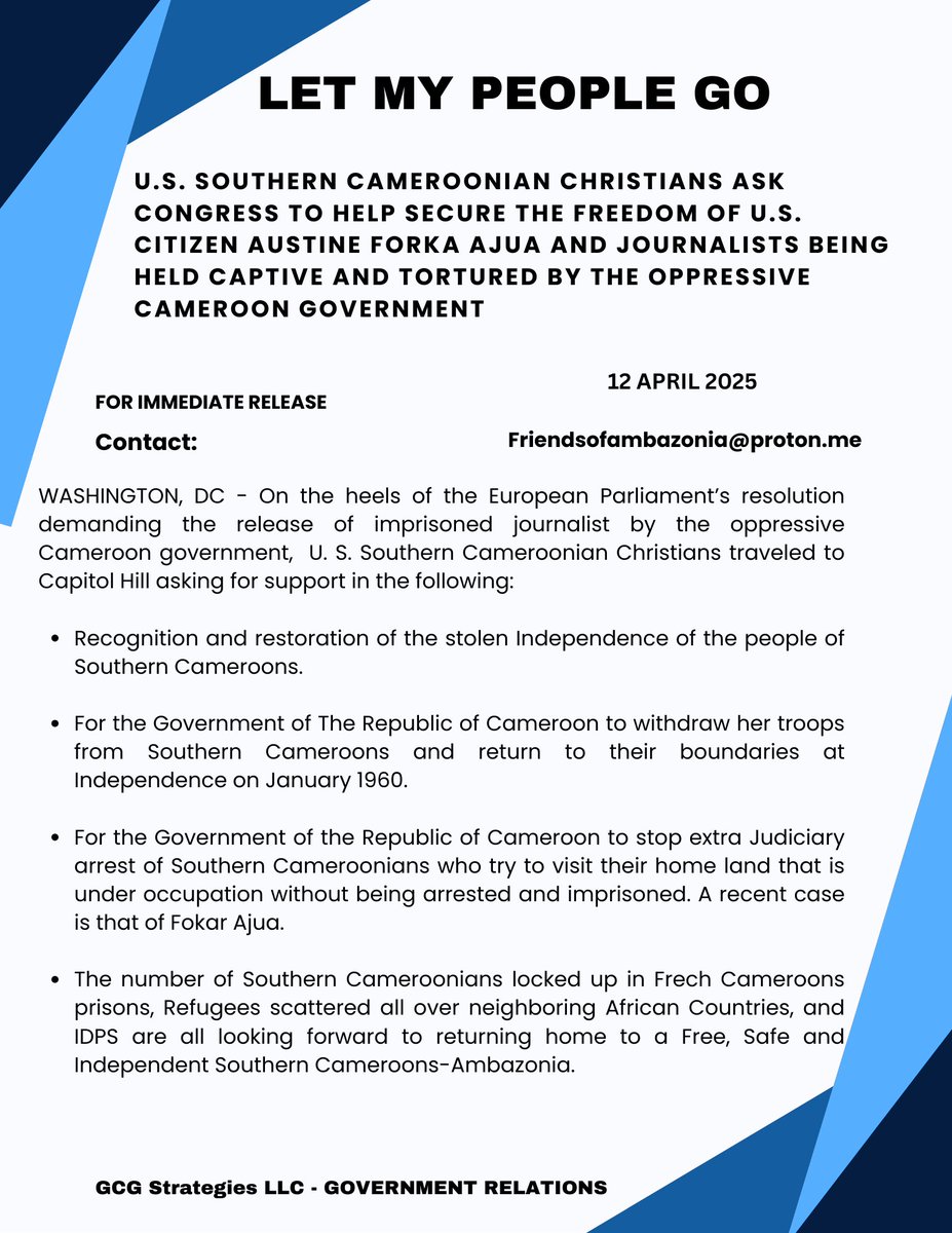 4SantaArmstrong's tweet photo. Free U.S Citizen and journalist from Oppressive Cameroon Government jail.
@greta @glennbeck @marklevinshow @Franklin_Graham @FoxNews @BBCAfrica @ABC13News @thehill @politico https://t.co/dgLa0Tj5Ls