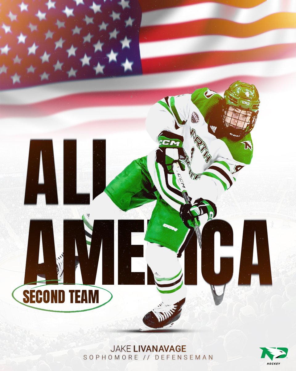 Jake Livanavage is an All-American! 

RELEASE: fightinghawks.com/news/2025/4/11…

#UNDproud | #LGH
