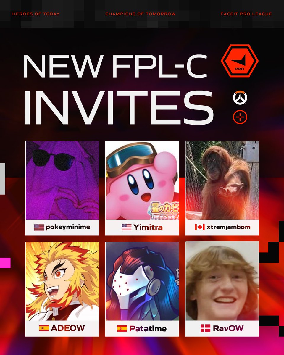 I guess this is the best squad we could have — At least they have the best Profile Pics 😂

Check out the new FPL-C invites! 

🇺🇸🇨🇦
<a href="/pokeyminime_OW/">Pokeyminime</a> 
<a href="/Yimitra_/">Travis</a> 
<a href="/Winstonplayer1/">jambon</a> 

🇪🇸🇩🇰
<a href="/Ade_OW/">ADE アデ</a> 
<a href="/HZL_ow/">Heg</a> 
<a href="/Rav_ow/">RavOW</a>