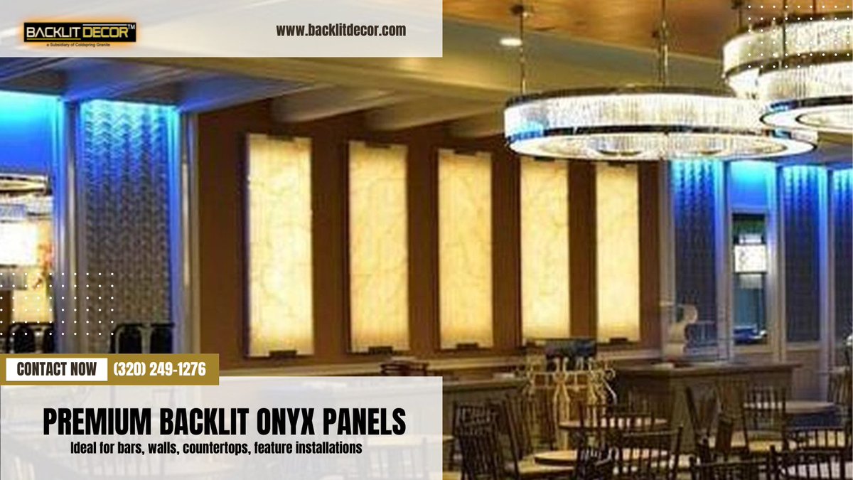 BacklitDecor's tweet image. Let your space speak elegance — softly, yet powerfully.
Our premium Backlit Onyx Panels provide warmth, depth, and a long-lasting wow impact.
Ideal for upscale settings with modern interiors.

📲 (320) 249-1276 | 💻 backlitdecor.com

#BacklitOnyx #OnyxPanels #BacklitDesign