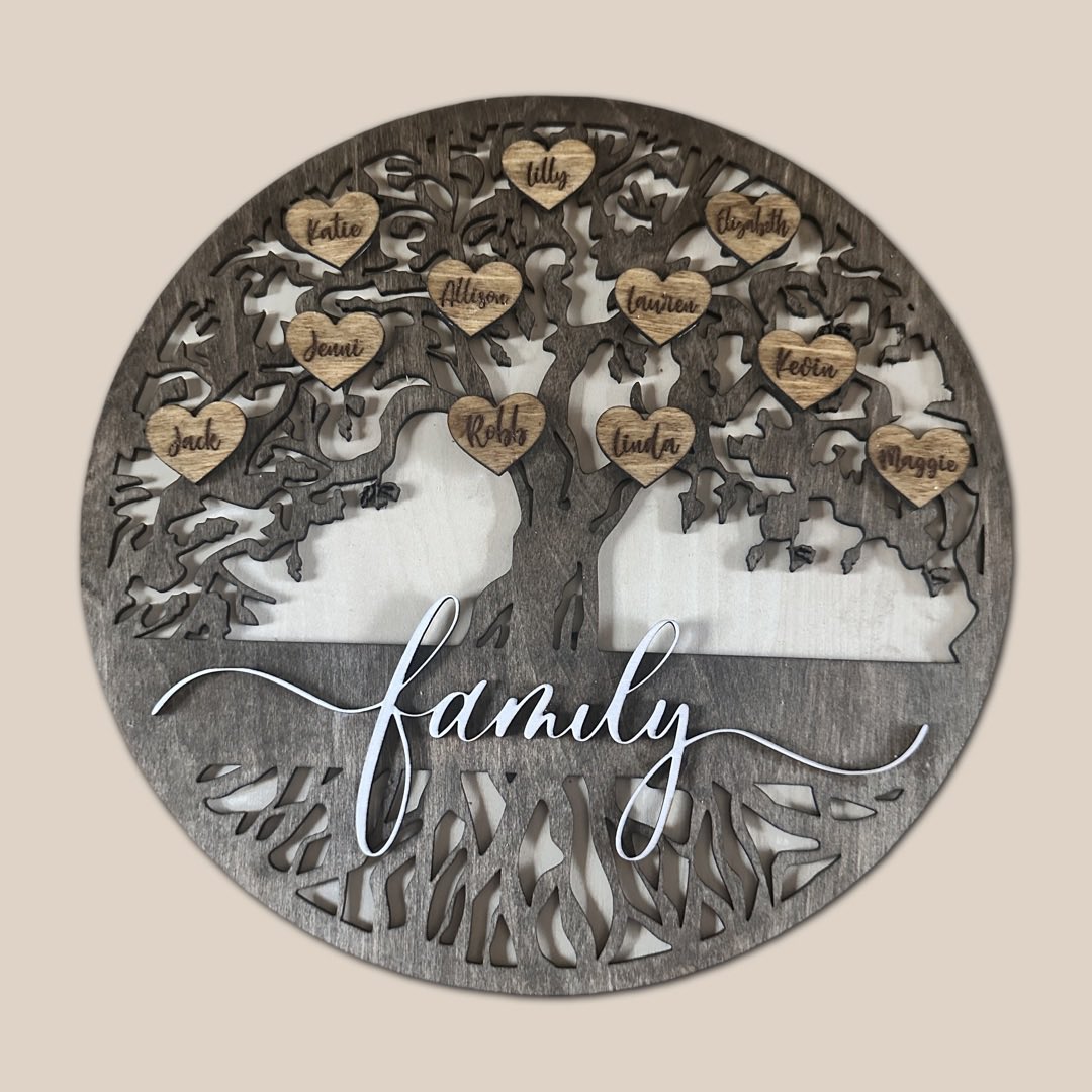 These Personalized Family Trees are available in my etsy shop 

Heres the link for more info 😍

lonewolfwoodworkusa.etsy.com/listing/170520…

Fully personalized up to 30 names
and comes ready to hang right out of the box 📦