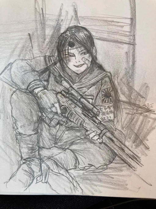新幹線チャレンジ続き。うん、まとまってきました。でもほんとは狙撃銃にキルマーク刻むのは御法度よ! 