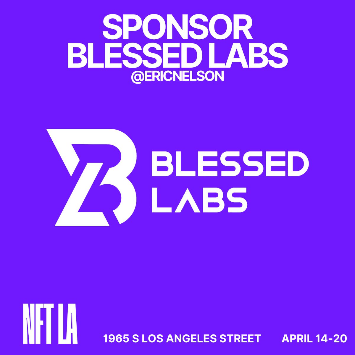 Huge thank you to <a href="/EricNelson/">Blessed</a> 
for sponsoring NFTLA Week at Superchief Gallery!

Your sponsorship helps connect the Los Angeles NFT community as we celebrate our best &amp; brightest.

We’re proud to bring everyone together in DTLA and share our favorite digital art and culture — and