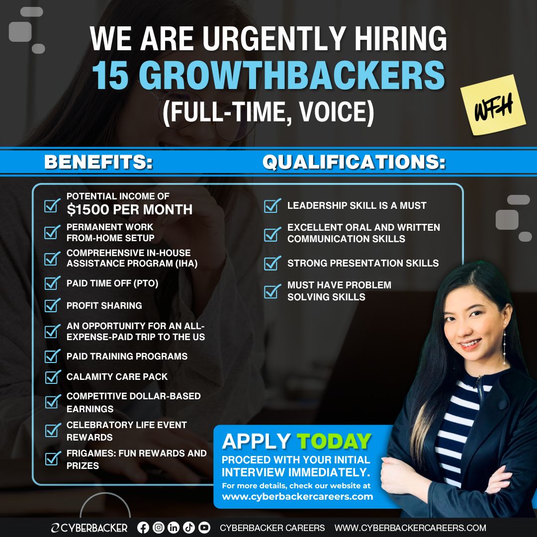 CyberbackerKr's tweet photo. BECOME A GROWTHBACKER: the highest-paying job at Cyberbacker‼️

Ready to Make an Impact?

APPLY NOW:  https://t.co/t9vJyY22Jb

Recruitment &amp; on-demand interviews are open 24/7! ⏰ https://t.co/VxTchq80xe