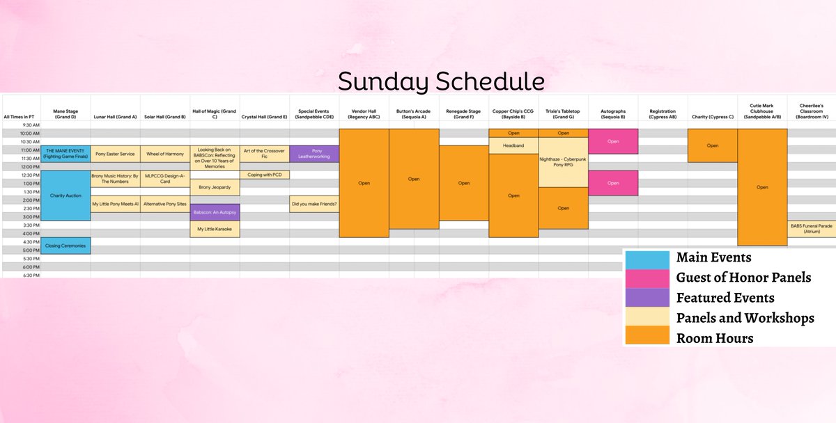 BABSCon's tweet photo. We are still working on implementing our digital schedule, but in the meantime, check these out :)

(Yes, Lunch is a main event. 🥪 Feed your local vendors!)

Also, BIG announcement coming soon, or something. [it's good] https://t.co/S6jBkko5RW