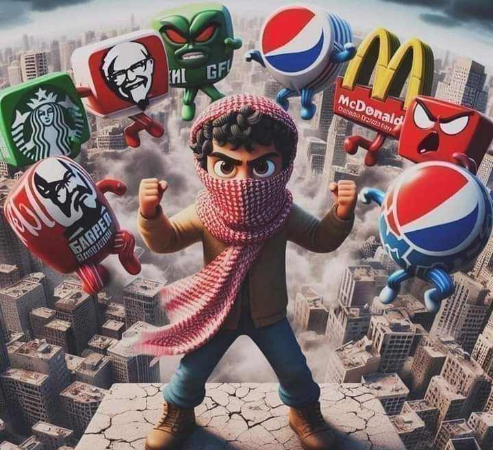Boycott COCA-COLA 
Boycott PEPSI 
Boycott KFC 
Boycott MCDONALDS  
FREE PALESTINE, SHARE IT 🔄