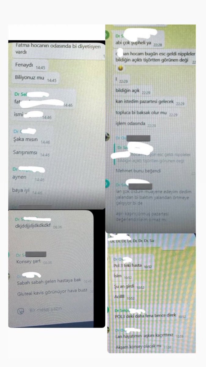 avkapanan3's tweet photo. Konya Devlet Hastanesi’nde çalışan bu sapık doktorlar hakkında inceleme başlatılmış ve geçici olarak görevden uzaklaştırılmışlar. Yetmez! Mesajları incelediğiniz zaman örgütsel olarak hareket ettikleri, hastaları tek tek fişledikleri ve kişisel verilerini yaydıkları anlaşılıyor. Bu ahlaksız ve sapık doktorlar hakkında ivedi olarak gözaltı kararı verilmeli ve dijital materyallerine el konulmalı. Tam anlamıyla bir rezalet. Sizler doktorluk gibi şerefli bir mesleğin yüz karasısınız.