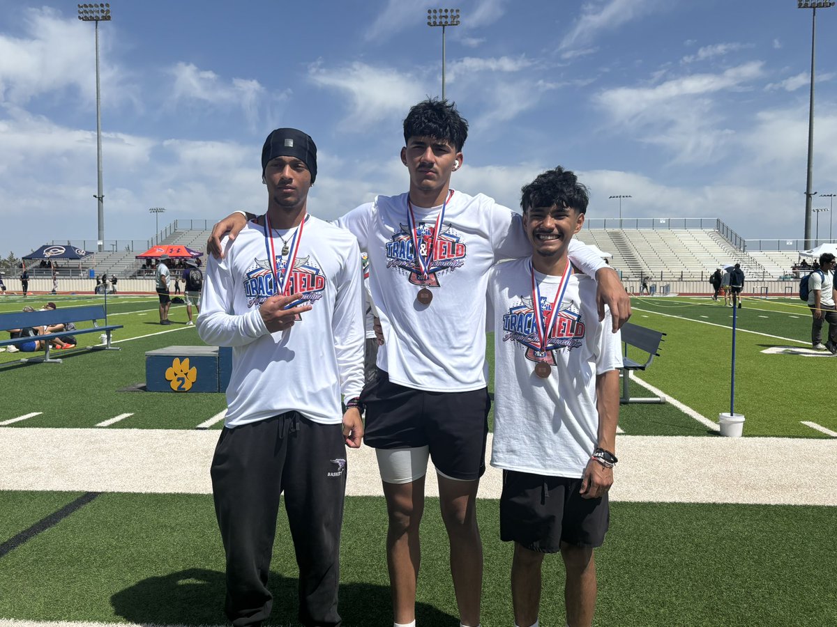 Next stop Arlington!
Congratulations to our regional qualifiers: 
Miguel Alcantar - Triple Jump 
Jordan Reveles - Long Jump
Tristian Anderson - High Jump 
<a href="/Eastlake_HS/">Gilbert R . Martinez</a> <a href="/EHSTrack_/">Eastlake Track and Field</a> <a href="/CoachMSaldana/">Coach M Saldana</a>
