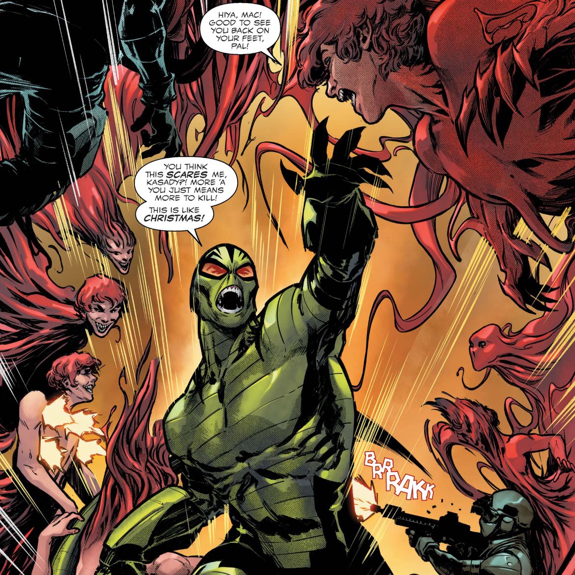 Carnage Reigns Alpha is a stunning piece of business with 30 kinetic Julius Ohta pages really beautifully lit by Erick Arciniega in a way that brings the action to vivid life.
#ModernMarvel