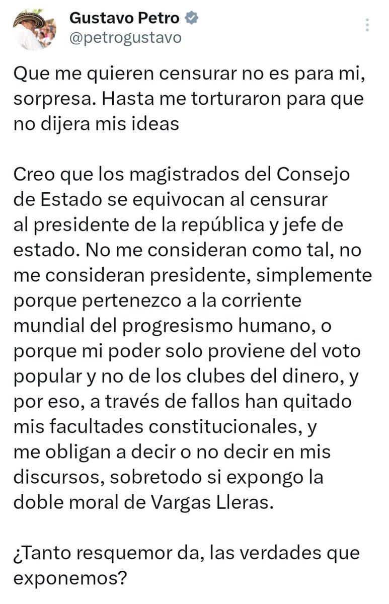 WRadioColombia's tweet photo. #NoticiaW | “Creo que los magistrados del Consejo de Estado se equivocan al censurar al presidente (…) ¿Por qué los programas de Duque no fueron censurados, si eran todos los días? No se aplica la misma doctrina jurídica”, dijo el presidente @petrogustavo, quien rechazó la decisión que le ordena no transmitir los consejos de ministros por canales privados.