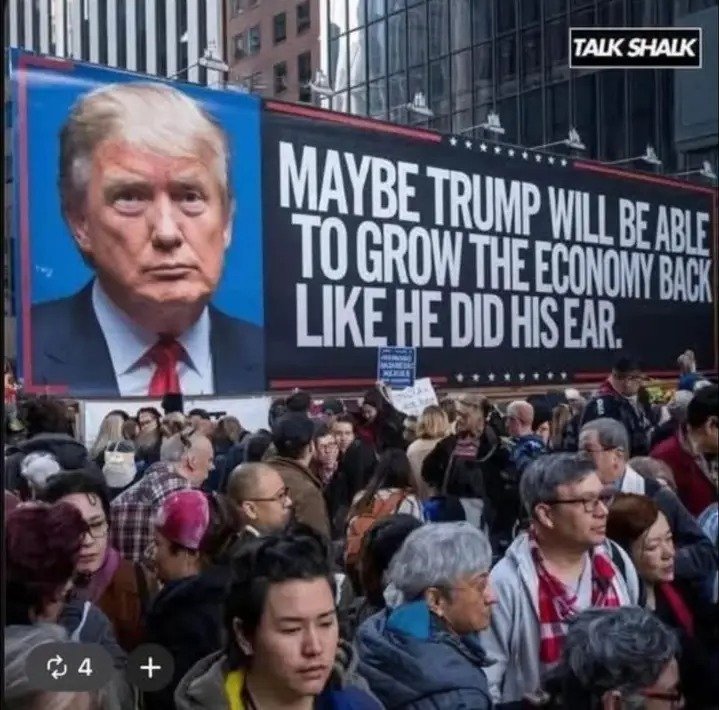 BeavisAsk's tweet photo. If its anything like his ear, I'm pretty sure he'll be able to grow the #AmericanEconomy back just as quickly!
Everything was & is #FakeAndStaged! #ItsACon #HesACon & #HesAConvict #ItsAScam #ItsAGrift! #LikeNooneEverSawBefore ItsNotABeautifulThing! & #ItAintNoAmericanDream! https://t.co/f2XQUhE998