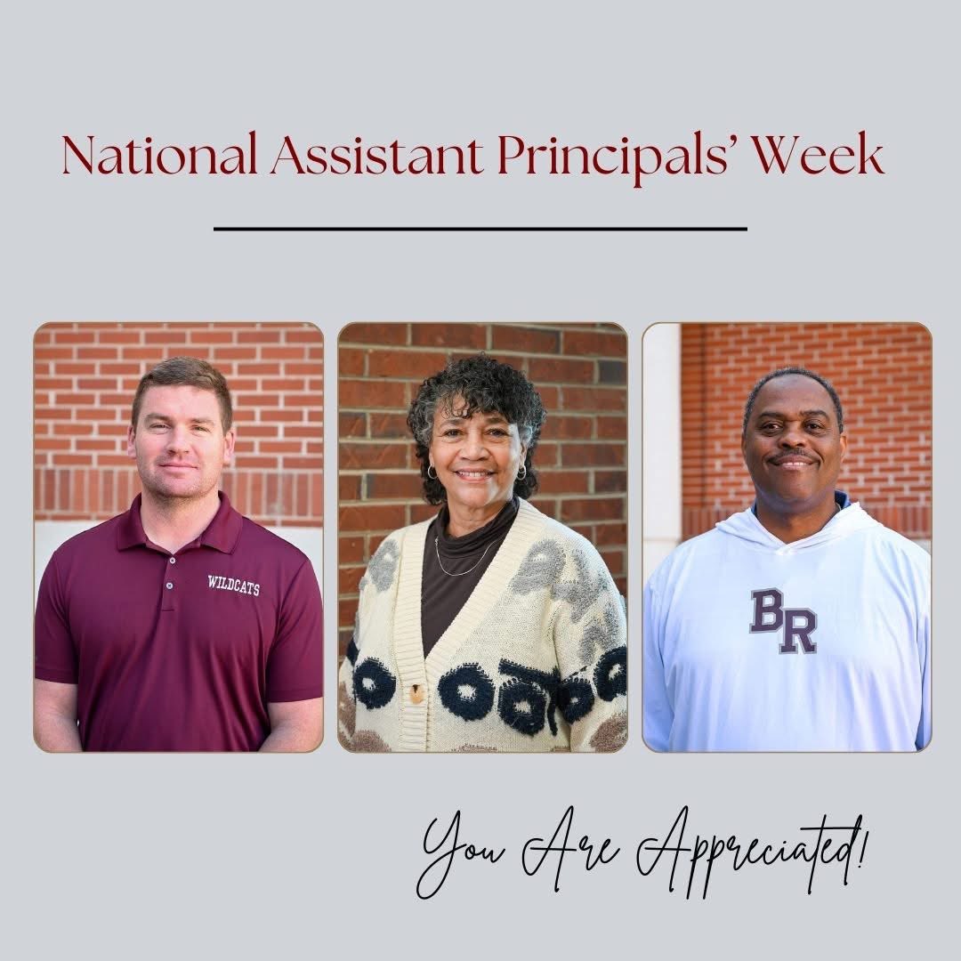 BRmeganreece's tweet photo. 3 solid rockstars! #HappyAssistantPrincipalsWeek 🐾 https://t.co/W5beK48gLZ