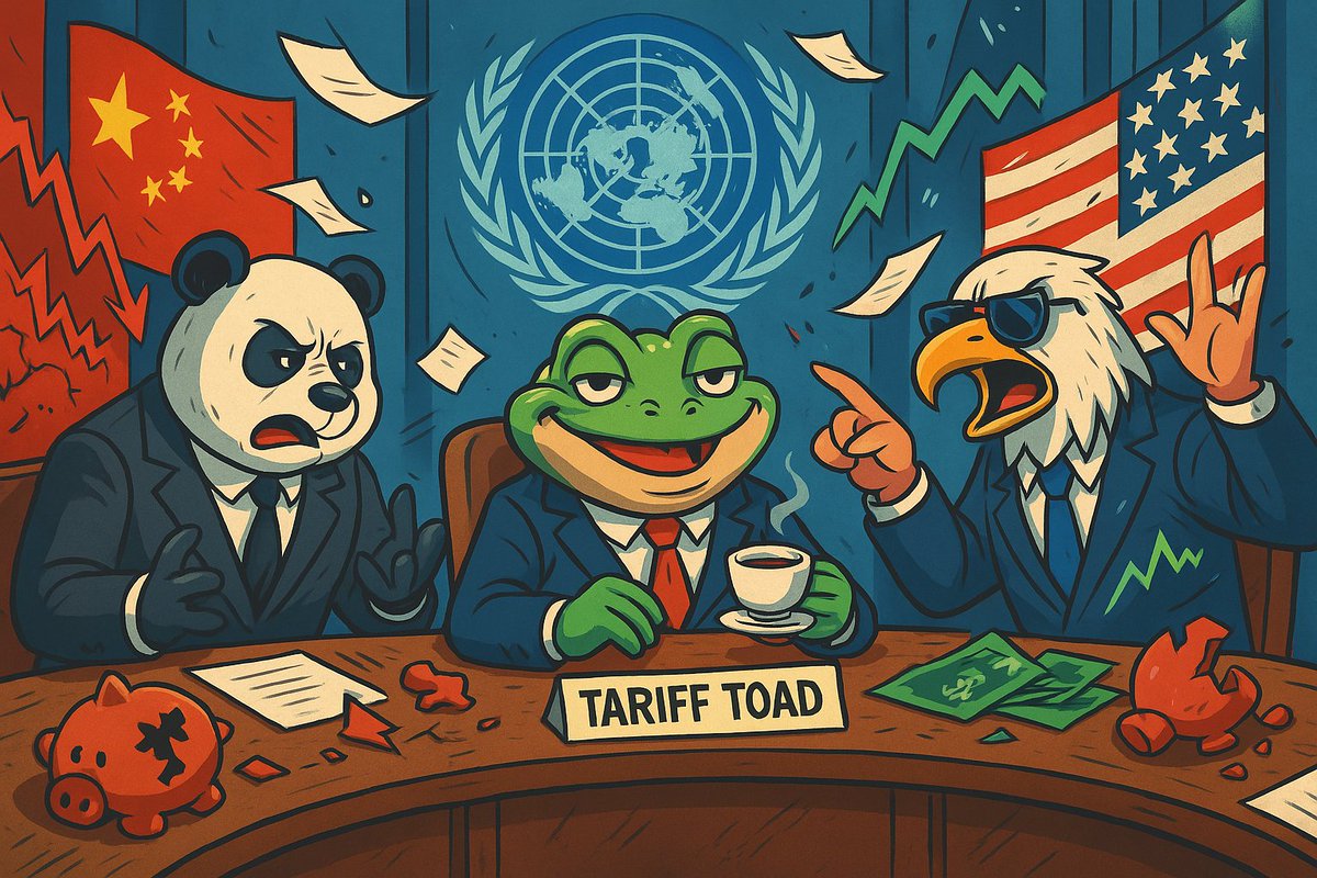 TheTariffToad's tweet photo. Trade talks collapsed. Markets panicked. The Toad smiled

#TariffToad #CROAK #Solana #PumpFun #CT https://t.co/ZJZ4KKwnsH