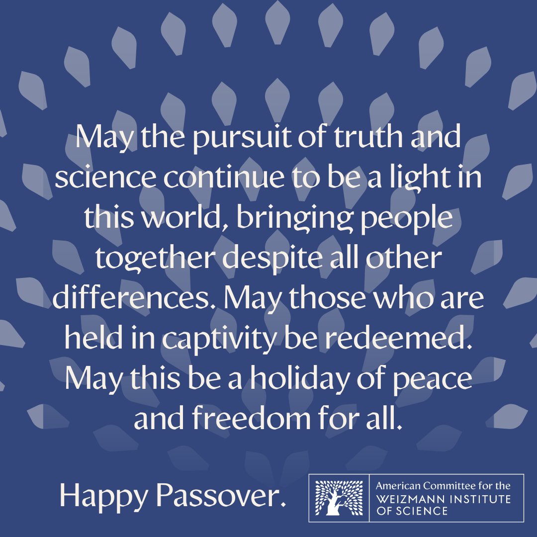 May the pursuit of truth and science continue to be a light in this world, bringing people together despite all other differences. May those who are held in captivity be redeemed. May this be a holiday of peace and freedom for all. 

Happy Passover to all who celebrate.