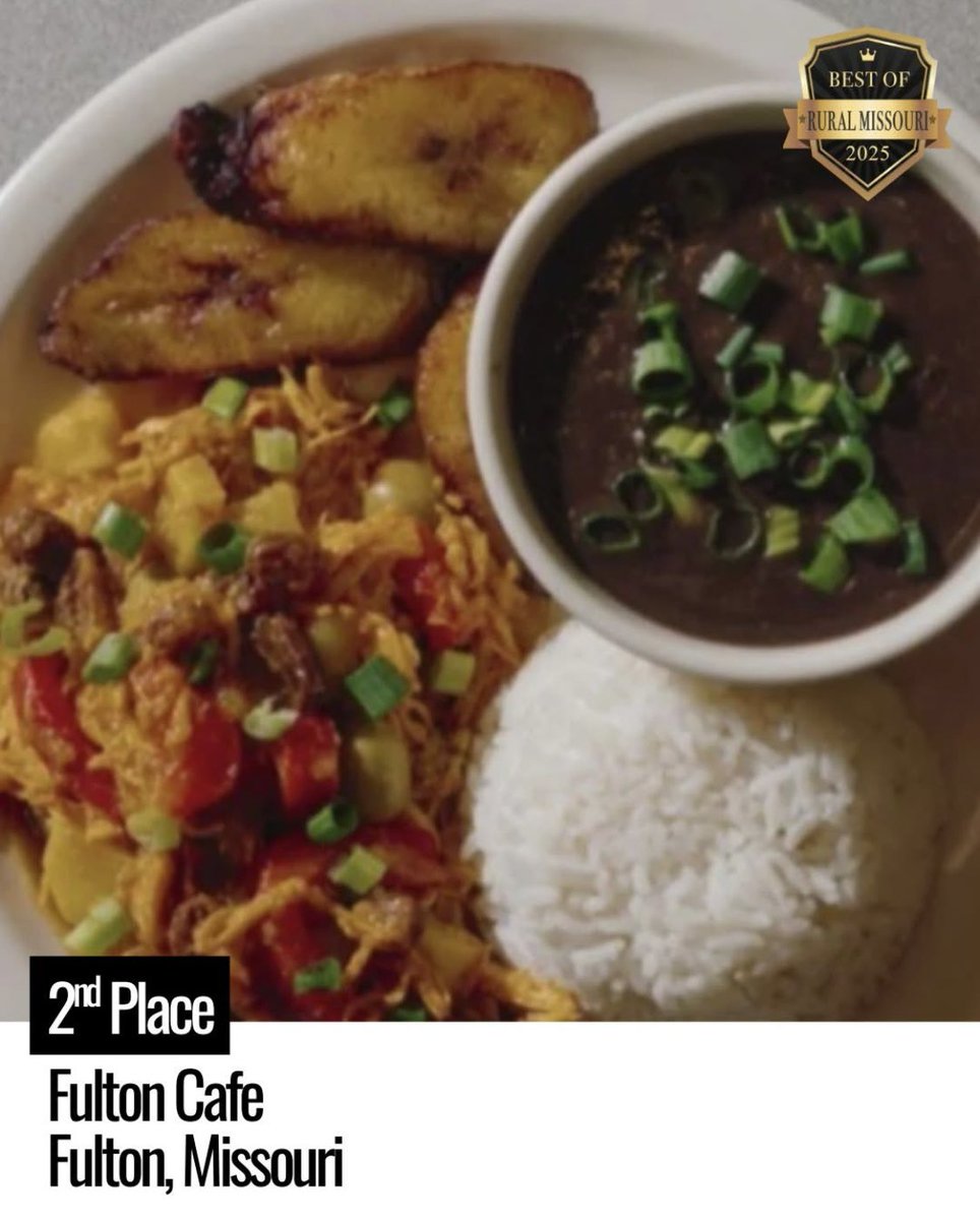 fultoncafe's tweet photo. Thanks to our customers for voting Fulton Café 2nd place Best Restaurant of 2025 in Rural Missouri Magazine. https://t.co/bdkGvP25zI