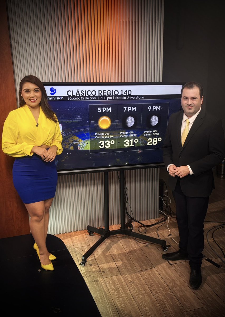 davidfaz's tweet photo. Estupendas condiciones del tiempo para el #ClásicoRegio de este sábado en el Universitario así que a disfrutar. 

¿Se nota de qué lado estamos? 🐯👀

Su pronóstico de parte del #WeatherTeam de @gamavisionmx, Diana Reyna y un servidor.

#Tigres #Rayados #Monterrey https://t.co/NYA4EE1FOm