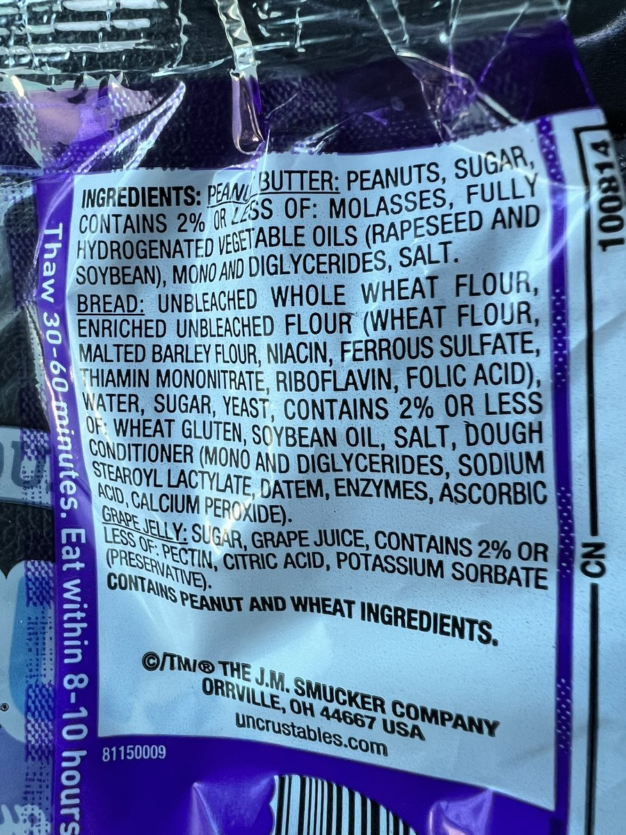 “Baked fresh in the USA”

When the marketing team tries to make 20 ingredient “bread” patriotic. 

This chemical bread is probably illegal in 80% of countries…